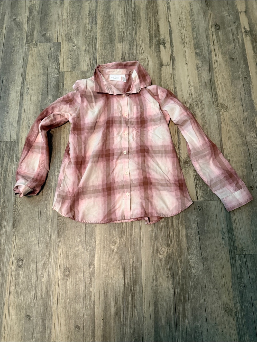 Place Pink Plaid Casual Button-Down Shirt